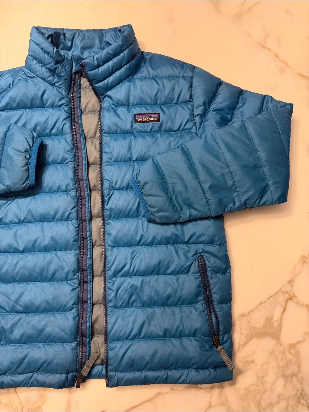 Patagonia Kids Blue Quilted Puffer Jacket